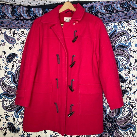 L.L. Bean Jackets & Blazers - L.L. Bean Red Pea Coat